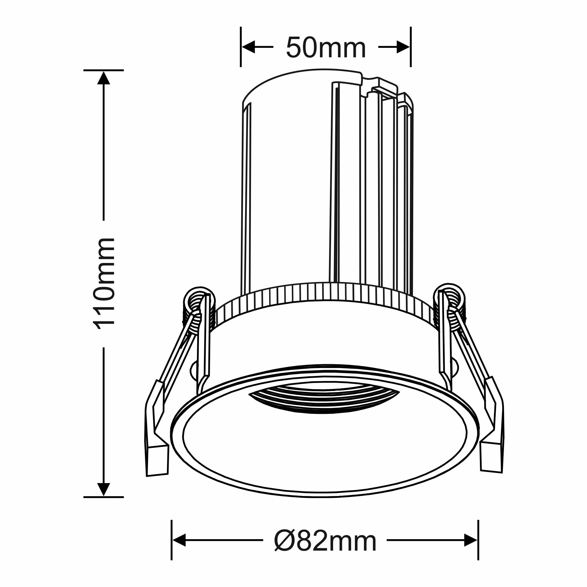 DM201895  Benz 12 Tridonic powered 12W 2700K 1200lm 12° CRI>90 LED Engine;350mA White Fixed Recessed Spotlight; Inner Glass cover; IP65